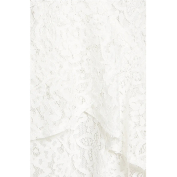 All In Favor Women's Ruffle Tiered V-Neck Sleeveless Lace Minidress in White Med - Picture 6 of 7